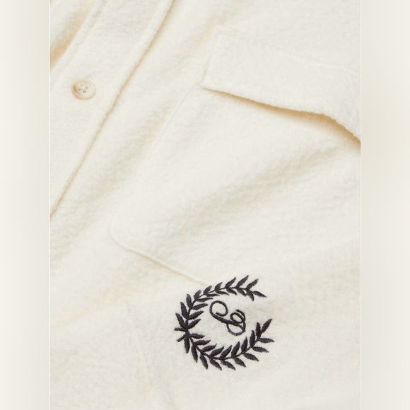 Victoria's Secret PINK Reverse Fleece Shacket Shirt Jacket in Creamer XL - Picture 10 of 10